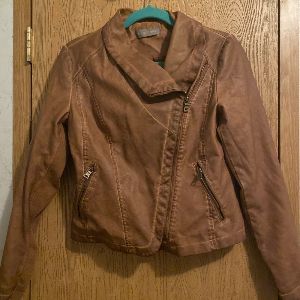 Brown leather jacket